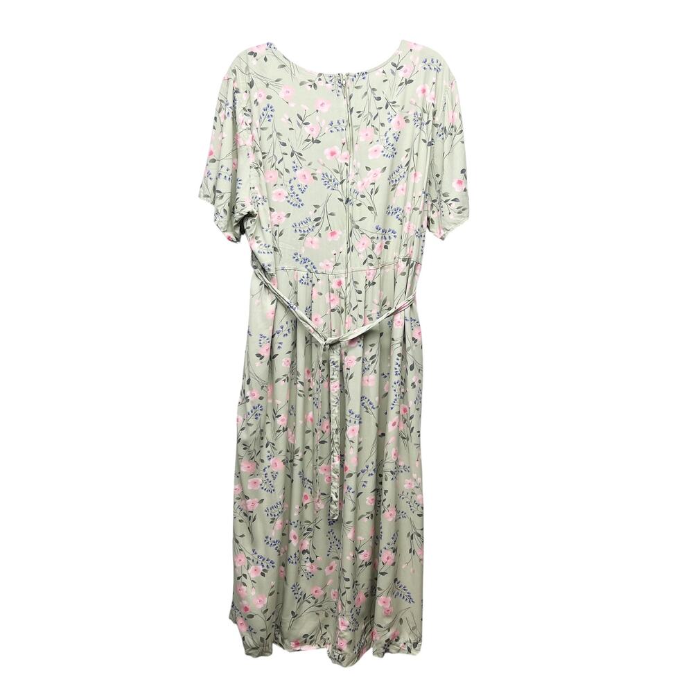 Erika Short Sleeve Floral Midi Dress Womens 2X Church Modest Cottagecore Fairy - Picture 9 of 14